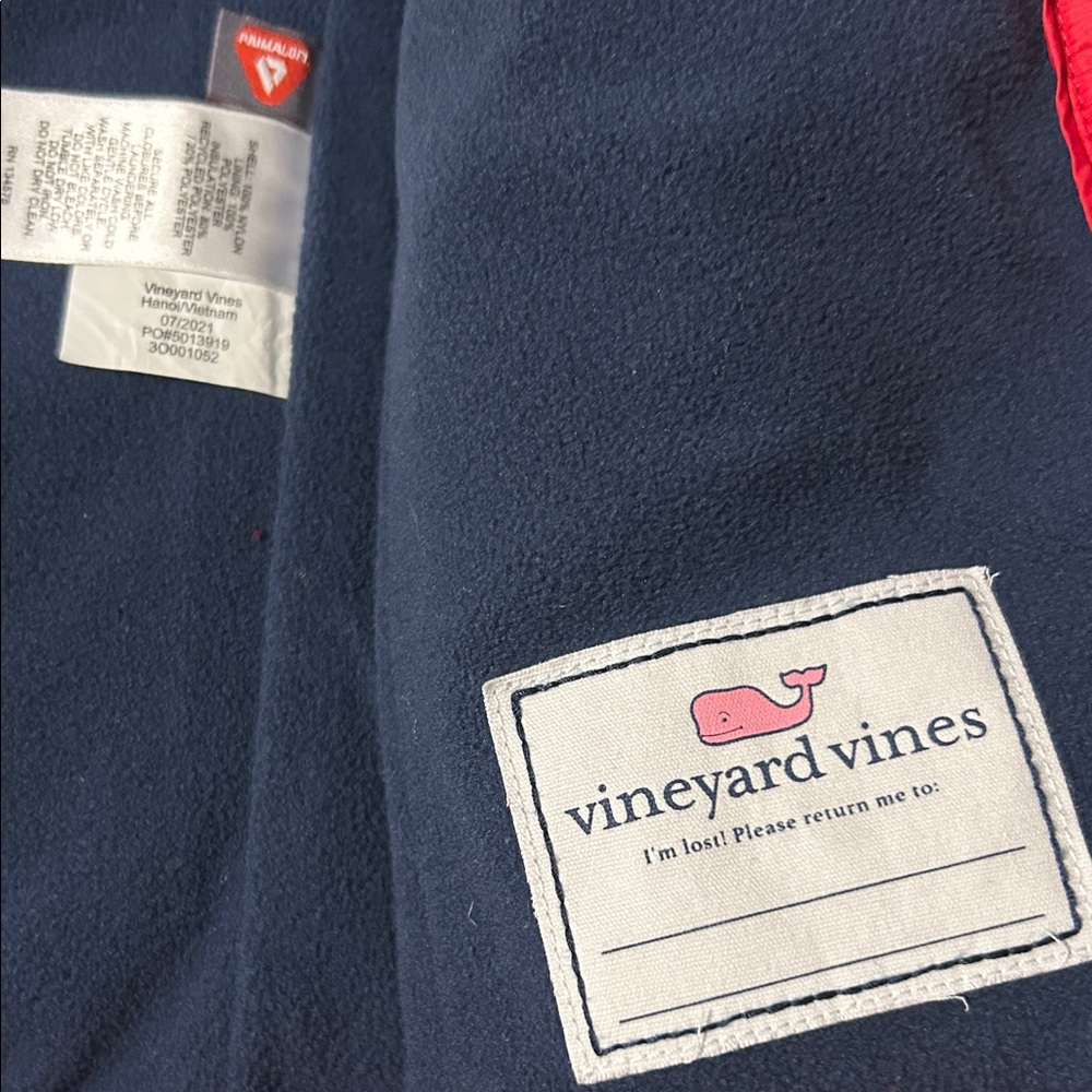 Vineyard Vines boys Red and Blue Quilted Vest - Picture 3 of 4